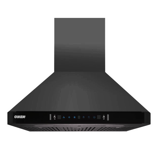 ONEX® OPF730-BL Hotte de Cuisinière Murale en Acier Inoxydable de 30 Pouces - Noir
