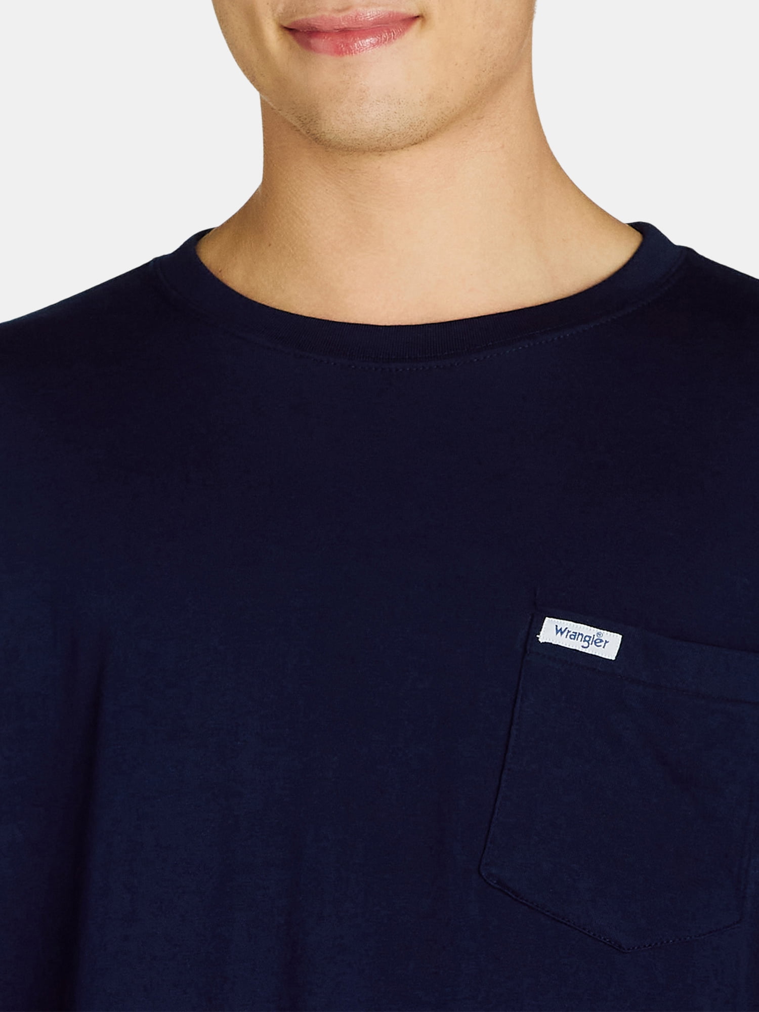Wrangler Men’s Big and Tall Cotton Pocket Tee with Long Sleeves, Sizes 1XL-6XL