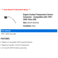 thumbnail image 2 of Engine Coolant Temperature Sensor Connector - Compatible with 1999 - 2005 Volvo S80 2000 2001 2002 2003 2004, 2 of 2