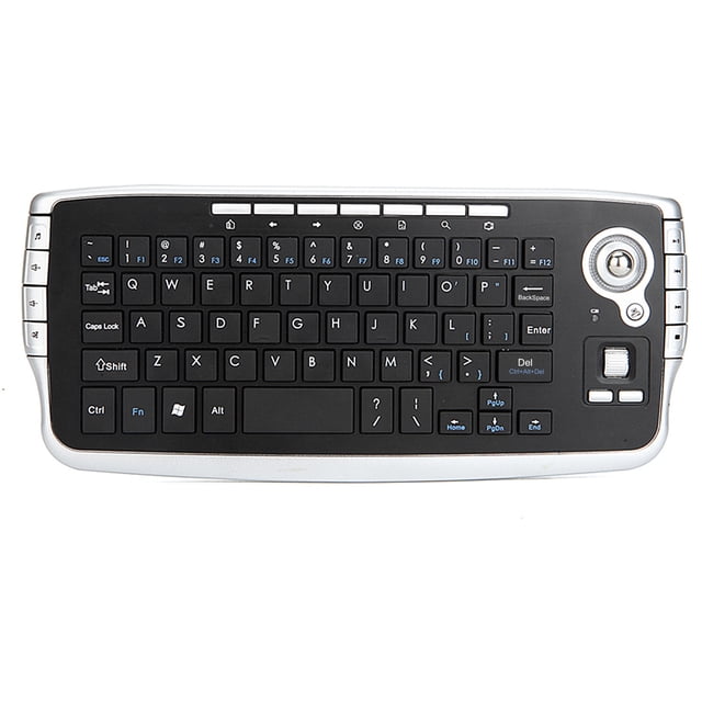 Amdohai E30 2.4GHz Wireless Keyboard with Trackball Scroll Wheel Remote Control for Android Smart TV PC Notebook Silver