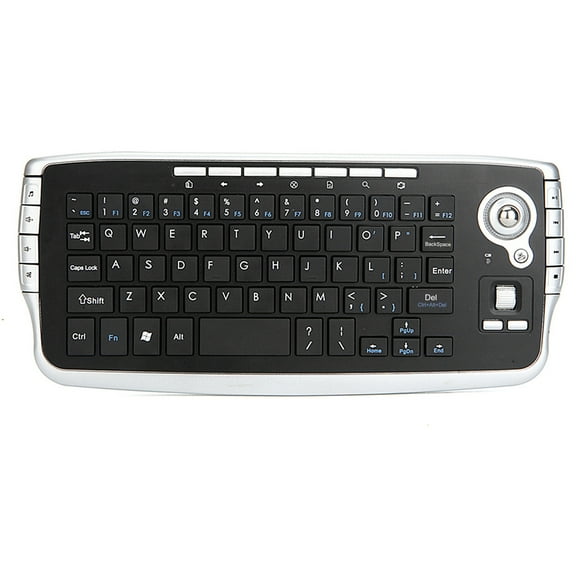 Docooler E30 2.4GHz Wireless Keyboard with Trackball Scroll Wheel Remote Control for Android Smart TV PC Notebook Silver