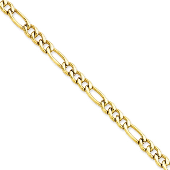 Chisel Stainless Steel Ip Yeloow-plated 6.30mm 24in Figaro Chain Necklace