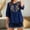1-Navy, variant on WCJM Summer Linen Shirts for Women Button Down V Neck 3/4 Sleeve T-Shirt Blouse Casual Loose Basic Solid Tunic Tops 2026 Plain T Shirts for Women Carnival Blouses for Women