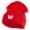 Red, variant on Small Decorative Blue Butterfly Iron on Patched 12 Inch Long Knitted Beanie - Dark Green OSFM