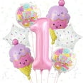thumbnail image 1 of Globos de helado para decoración de fiestas, globo rosa número 1, 1 of 7