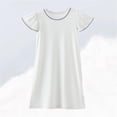 thumbnail image 2 of Chemises de Nuit pour Filles Robe de Nuit Princesse Manches Volantées Coton Tenue de Nuit Pyjama Robe pour Enfants Blanc 5-6 Ans, 2 of 4