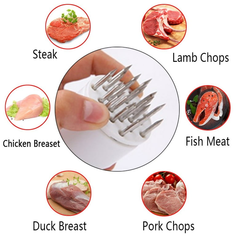 Meat Tenderizer Tool with Ultra Sharp Stainless Steel Needle Blades 2 Pack  Meat Tenderizer Tool Profession Kitchen Gadgets Jacquard for Tenderizing