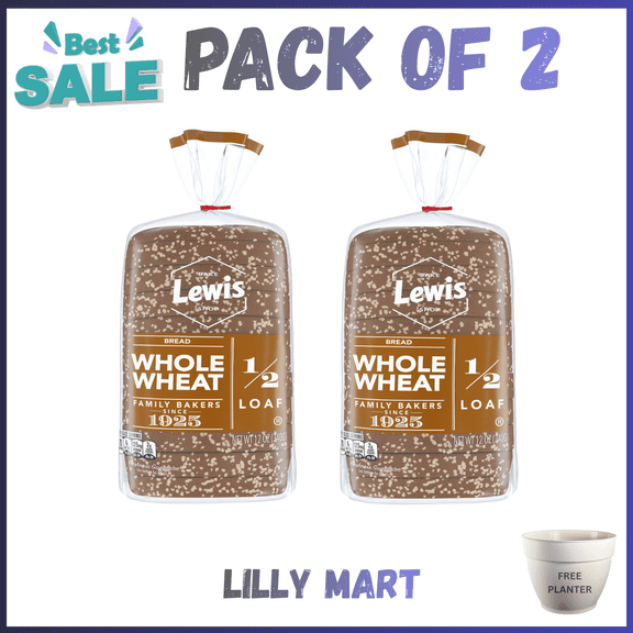 Lewis Bake Shop Whole Wheat Half Loaf Bread, 1/2 Loaf, 12 oz