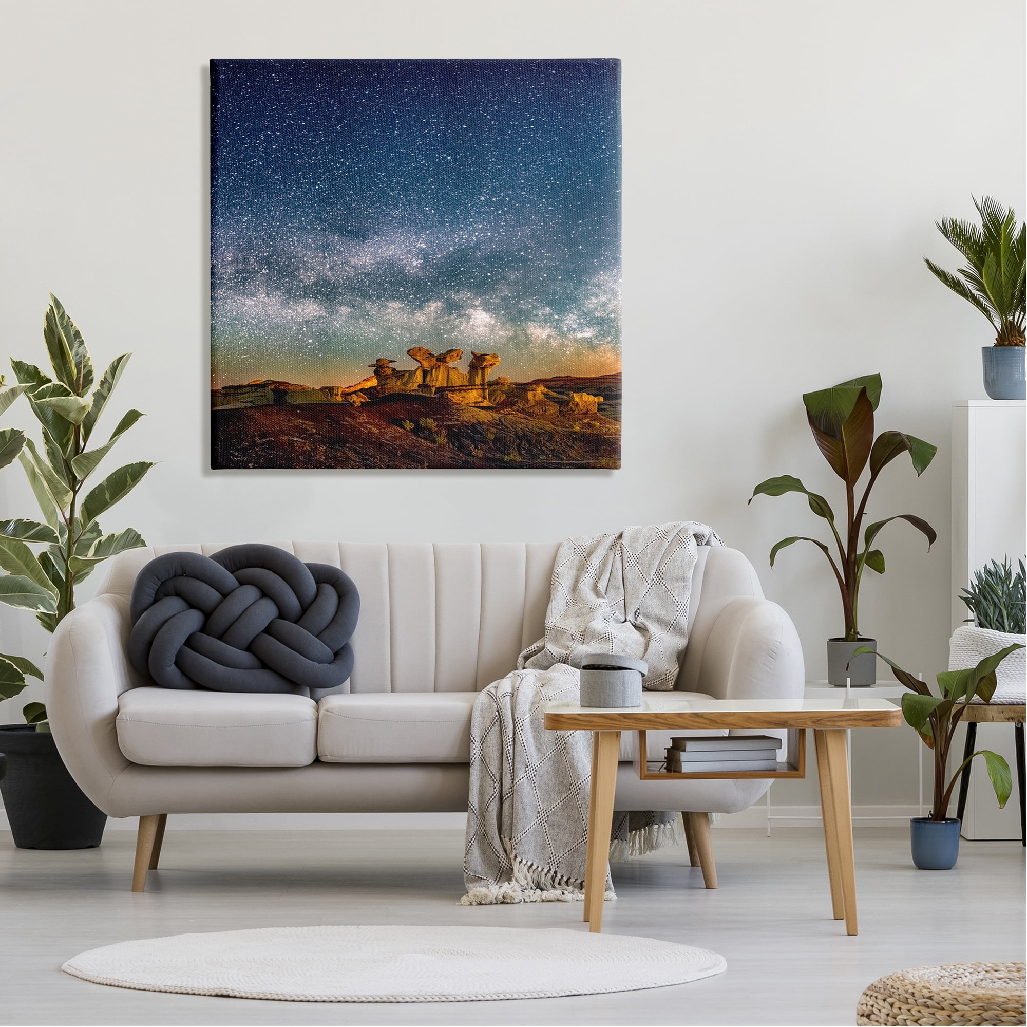 Stupell Industries Stars Over Desert Canyon Nature Photography Gallery Wrapped Canvas Print Wall Art, 36 x 36