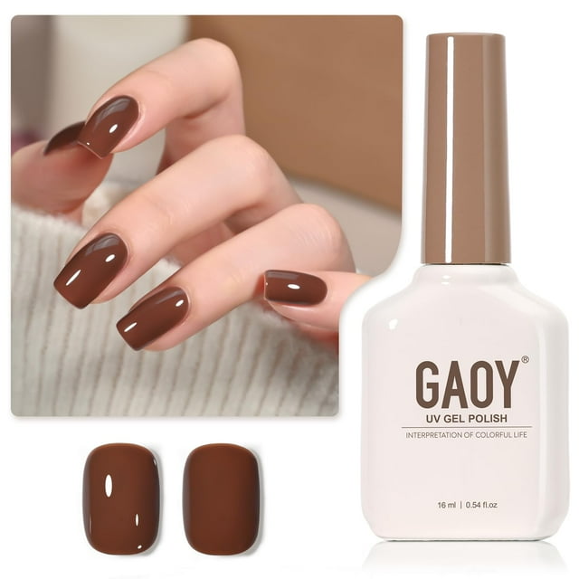 Esmalte de uñas GAOY Brown Gel, 16 ml, remoja y cura con luz UV