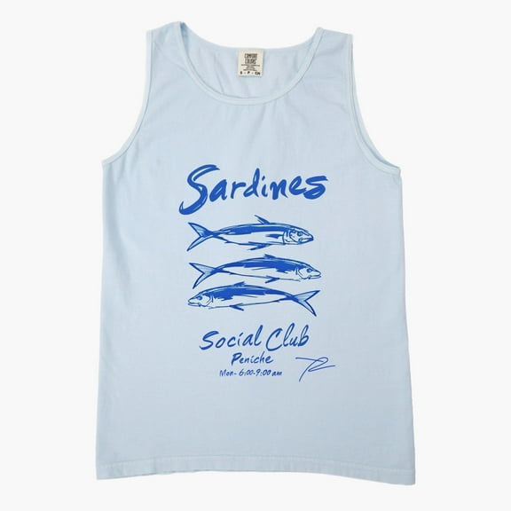 Sardines Social Club - Women's Garment Dyed Graphic Tank Top