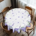 thumbnail image 3 of Lavender Flowers Round Tablecloth Purple Floral Hydrangea Wrinkle Resistant Washable Polyester Table Cover 60 Inch Spring Seasonal Tabletop for Home Kitchen Dining Picnic, 3 of 6