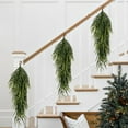 thumbnail image 5 of 2 Pcs 30" Extra Length Artificial Christmas Teardrop Swag, Faux Pine Needles Teardrop Door Swag, Christmas Norfolk Greenery Teardrop Wreath for Xmas Door Table Mantle Fireplace Indoor Outdoor Decor, 5 of 13