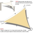 thumbnail image 4 of Toldo Vela De Sombra Triangular, Malla Parasol Impermeable con Protección UV para Patio, Espacios Exteriores, Jardines, Amarillo, 4 of 4
