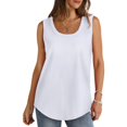 thumbnail image 5 of Yigetop Women Tank Tops Loose Fit, Women's Solid Color Round Neck Vest Summer Fashion Casual Top Woman Tank Top White 2XL, 5 of 7