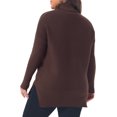 thumbnail image 3 of Agnes Orinda Women's Plus Size Turtleneck Sweater Slim Fit Long Sleeve Loose Knit Comfy Fall Winter Sweater L Coffee, 3 of 6