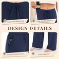 thumbnail image 4 of U2SKIIN Womens Cotton Pajama Pants, Soft Lounge Lightweight Sleep Pj Bottoms,(Teal Blue,L), 4 of 6
