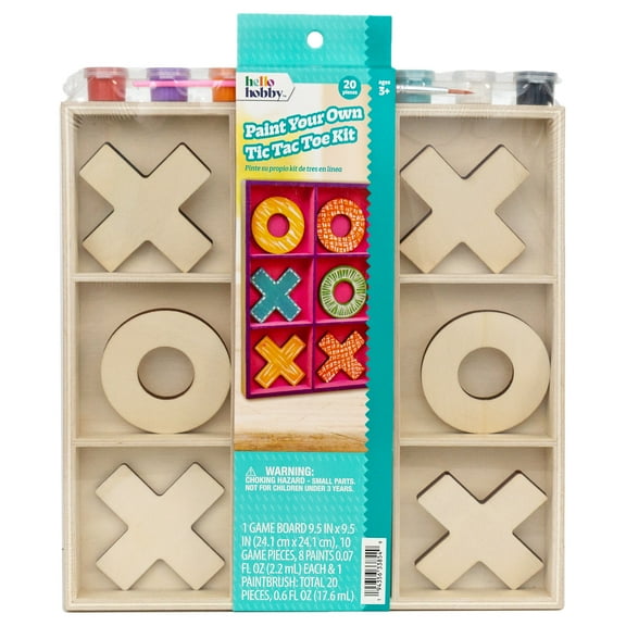 Hello Hobby Paint Your Own Tic Tac Toe Kit