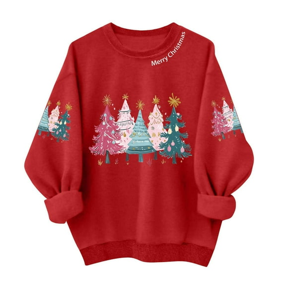 My Items Talove Long Sleeve Shirts for Women Funny Graphic Sweatshirt Women Fall Clothes Fall Clothes 2025 Womens Tops Fall Trendy Christmas Shirts