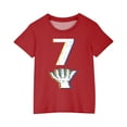 thumbnail image 4 of SGFCWSX Girls Boys Short Sleeve T Shirts, Kids Tees Daily Summer Relaxed Fit Casual Tops Red Size 5-6 Years, 4 of 8