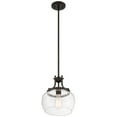 thumbnail image 6 of Kristov Bronze Mini Pendant 10 1/2" Wide Farmhouse Industrial Rustic Curved Clear Glass Shade for Dining Room Living House Home Foyer Kitchen Island, 6 of 7