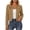 Khaki, variant on Vmvidoty Long Sleeve Shrug Top for Women's Collarless Pleated Open Front Cropped Cardigan Army Green L