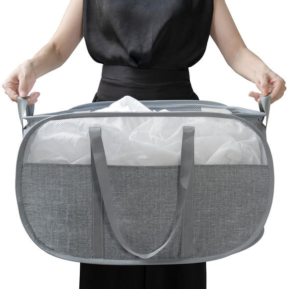 Cesto de ropa Benjun, plegable, catiónico, plegable, gris