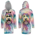 thumbnail image 3 of Hippie Goldendoodle Portrait Watercolor Tie-Dye Vintage Styles All Over Print 3D Hooded Duffle Toggle Coat Doodle Dog Lover Gifts Idea - 00014, 3 of 6