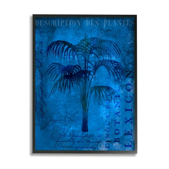 Stupell Tropical Palm Plant Collage Landscape Painting Black Framed Art Print Wall Art