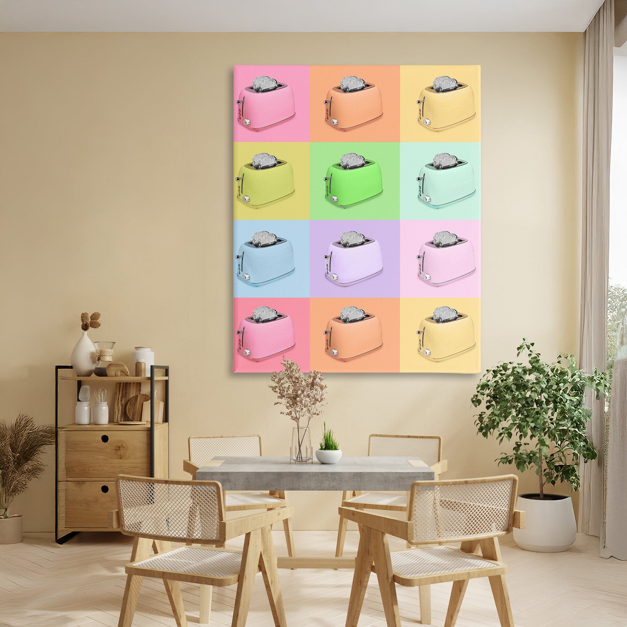 Stupell Industries Disco Toaster Oven Collage Canvas Wall Art, design by LISH Creative