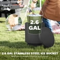 thumbnail image 6 of HOMCOM 2.6 Gal Outdoor Cooler Side Table with Ice Bucket Lid Charcoal Gray, 6 of 8