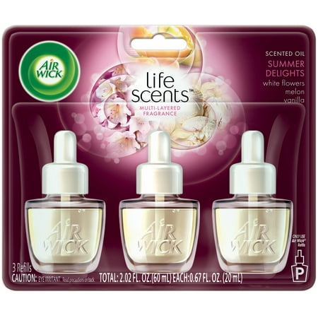 air 8 oz wick freshener air with Life Air Scented Freshener Refills, Summer in Delights Oil Scents, Air Plug Wick White