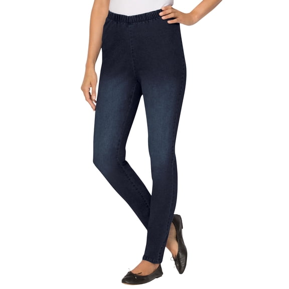 Woman Within Plus Size Tall Fineline Stretch Denim Skinny Pull-On Jeans