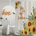thumbnail image 5 of Sunflower Shower Curtain, Waterproof Shower Curtains for Bathroom, Summer Botanical Farmhouse Yellow Floral Rustic Washable Fabric Bathtub Curtain Set Bath Decor with 12 Hooks Stall 36"x72", 5 of 8