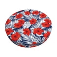 thumbnail image 6 of Uemuo Leaves And Flowers Pattern Round Bar Stool Seat Covers Washable Stool Cushion Slipcover Elastic Bar Chair Covers-12 inch, 6 of 7