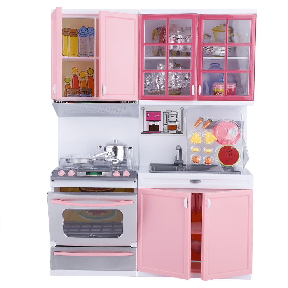 PANDAIN Mini Kitchen  Play Set  Pretend Role Play Plastic Toy Kitchen  