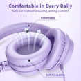 thumbnail image 4 of Auriculares Botesty Sound con cable y micrófono para colocar sobre la oreja, color morado, 4 of 7