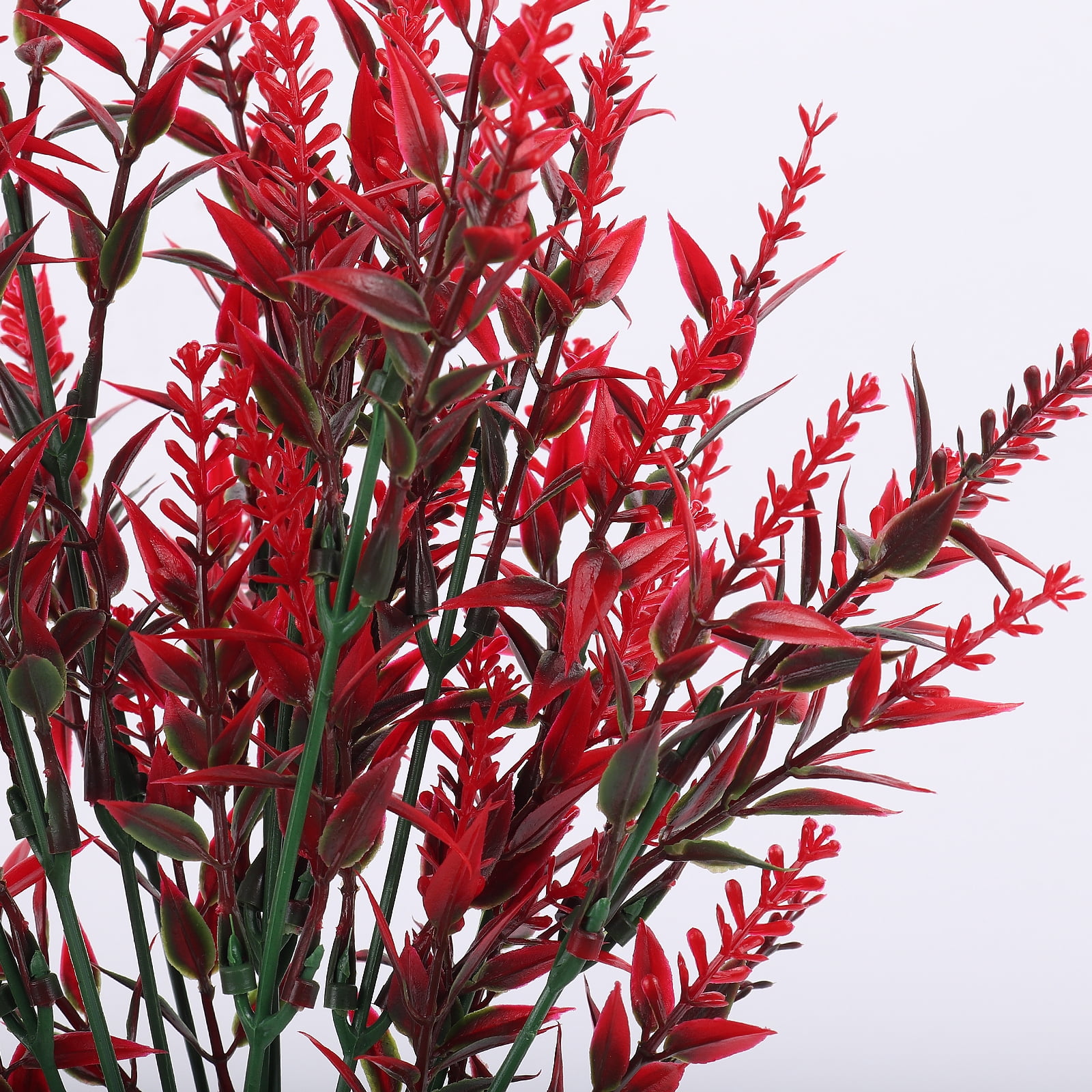 RECUTMS Artificial Outdoor Plants UV Resistant Artificial Greenery Lavender 20 Bundles Indoor Outside Decor Wedding Table Flowers Arrangement Bouquet Filler(Red)