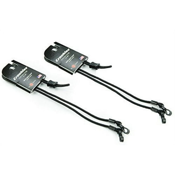 Croakies Terra Spec Adjustable Rope Eyeglass and Sunglass Retainer / Sport Strap, Black (2 Pack)