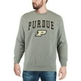 thumbnail image 3 of Men's Colosseum Heather Gray Purdue Boilermakers Arch & Logo Crew Neck Sweatshirt, 3 of 4