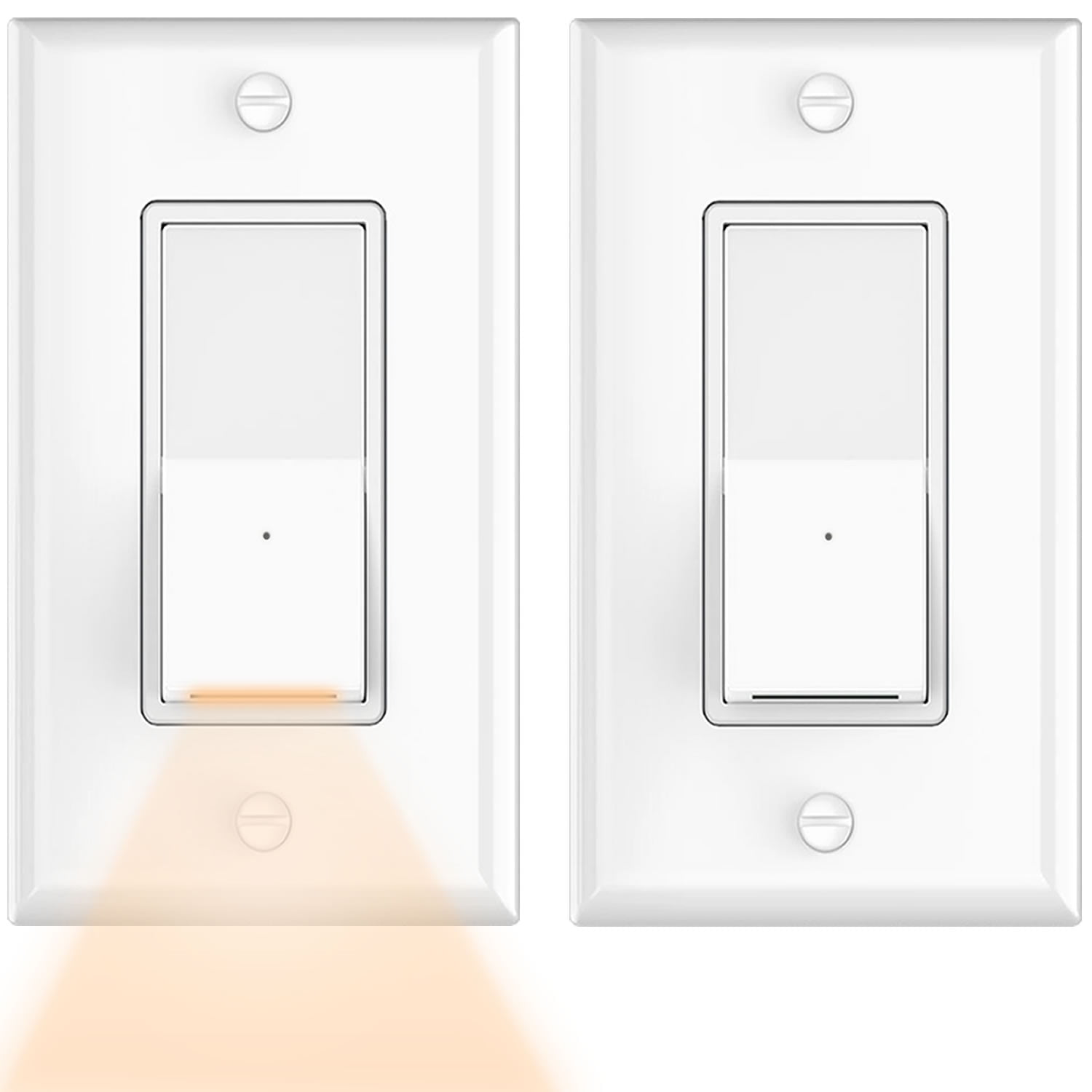 4Pack-SOZULAMP Illuminated Light Switch-Single Pole,Decorator Paddle Rocker Wall 