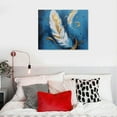 thumbnail image 3 of PRATYUS Fall Decor Blue Feather Canvas Wall Art Picture 20x16in for Living Room Bedroom Art Modern 20x16in, 3 of 3