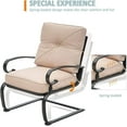 thumbnail image 5 of SOLAURA 5-Piece Outdoor Patio Conversation Set with Wrought Iron Glider Loveseat and Spring Chairs, Brown, 5 of 5