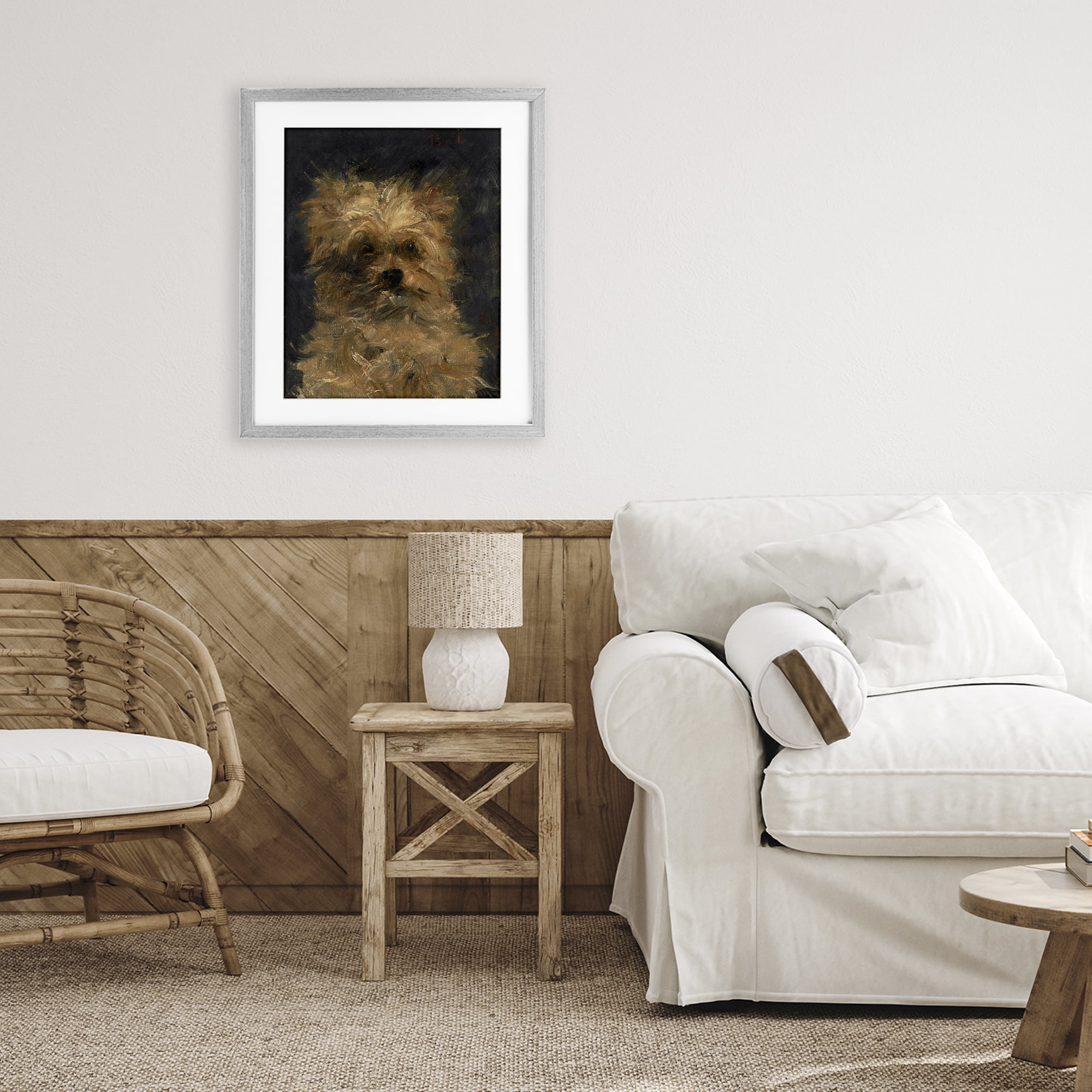 Stupell Industries Edouard Manet Dog Portrait Gray Framed Print Under Glass, design by Lil' Rue