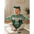 thumbnail image 5 of Loicainy Toddler Baby Girl Irish Bodysuit 3 6 12 18 Months Long Sleeve Letter Embroidery Romper with Headband Set Newborn Clothes, 5 of 10