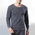 thumbnail image 7 of Lohuatrd 2 Pcs/Set Winter Men Thermal Underwear Set Round Neck Long Sleeve Warm Thick Pure Color Slim Fit Elastic Open Crotch Men Pajamas Set Homewear Clothing, 7 of 7
