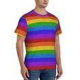 thumbnail image 2 of Vsdgher Colorful Glitter Rainbow Print Men's Dry Fit Mesh Athletic Shirts Moisture Wicking Tennis T-Shirt Tops, 2 of 9