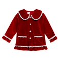 thumbnail image 3 of Pijamas navideños para niños y niñas, ropa de dormir de manga larga de terciopelo rojo, traje de Pjs Top + pantalón, 3 of 4