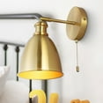 thumbnail image 3 of JONATHAN Y Hudson 6.5" 1-Light Farmhouse Bohemian Iron LED Sconce, Brass Gold (Set of 2), 3 of 8