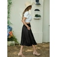 thumbnail image 4 of JWD Women's Skirts Flowy Maxi Skirt Summer Long Midi Length Casual Skirt Elegant Cool Dress with Pockets Black M, 4 of 10